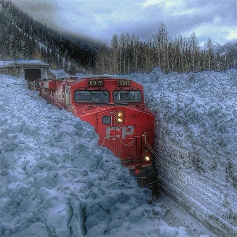 Train Traveling Through Very Deep Snow Mr Amazing