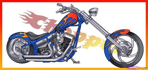 How To Draw A Chopper Motorcycle Motorcycle Bike Drawing Chopper