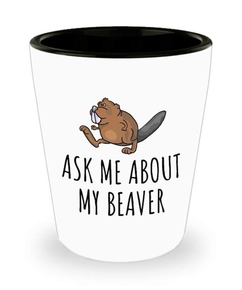 Funny Beaver T Beaver Ceramic Shot Glass Beaver Lover Etsy