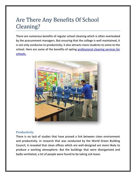 Are There Any Benefits Of School Cleaning By Martinandrew Issuu