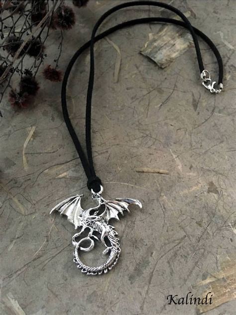 Dragon Choker Dragon Necklace Dragon Jewelry Black Choker Etsy