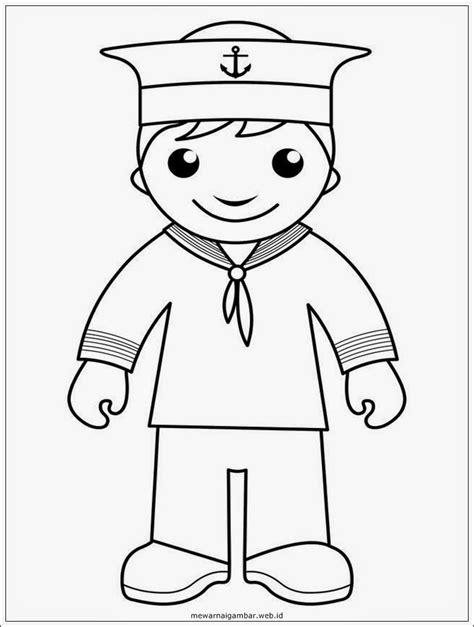 Gambar Mewarnai Pelaut | Mewarnai Gambar