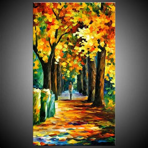 Hand Painted Abstract Trees Landscape Oil Paintings On Canvas Modern