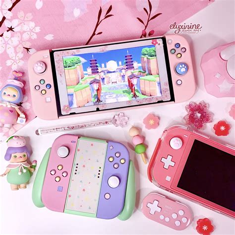 Uwu Kawaii Aesthetic Pink Pastel Skins Case For Nintendo Switch Acnh