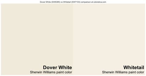Sherwin Williams Dover White Vs Whitetail Color Side By Side