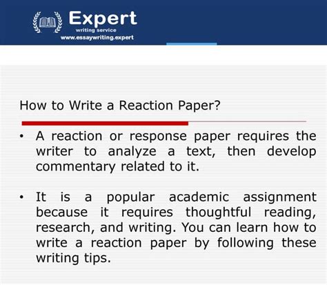 Reaction Paper Writing Service Expert Writers