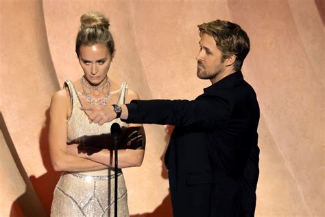 2024 Oscars Ryan Goslingm Emily Blunt Debate Barbie And Oppenheimer
