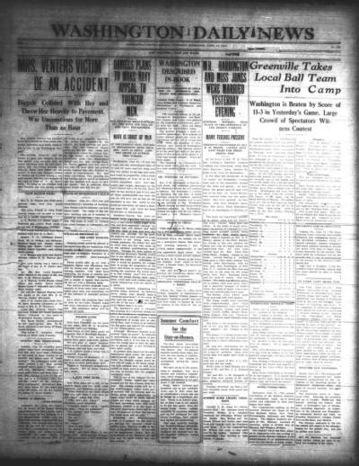 Washington Daily News Washington Nc 1909 Current June 19 1913 Image 1 · North Carolina