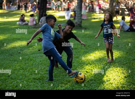 Indigenous Children Play Soccer During Indigenous Peoples Day