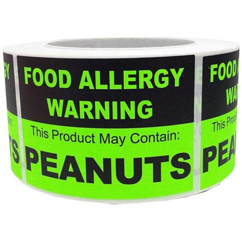 Large Food May Contain Peanuts Allergy Warning Labels