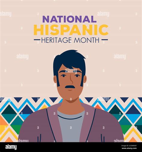 Latin Man Cartoon Of National Hispanic Heritage Month Vector Design