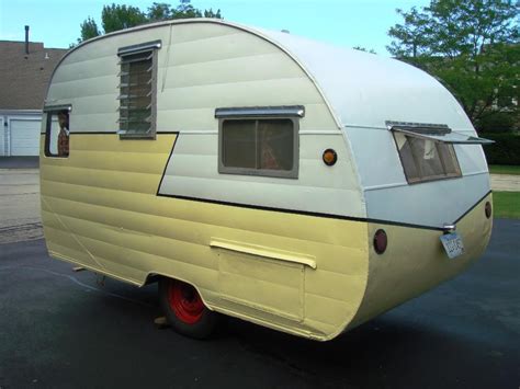 Vintage Travel Trailer Camper 1956 Shasta I Love The Yellow And White