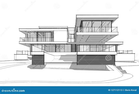 Modern House Drawing Design You May See Both Horizontally And