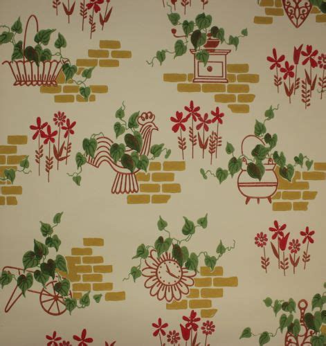 Download 4,221 rooster wallpaper stock illustrations, vectors & clipart for free or amazingly low rates! Vintage Wallpaper 1950's Red and Green Kitchen Rooster ...
