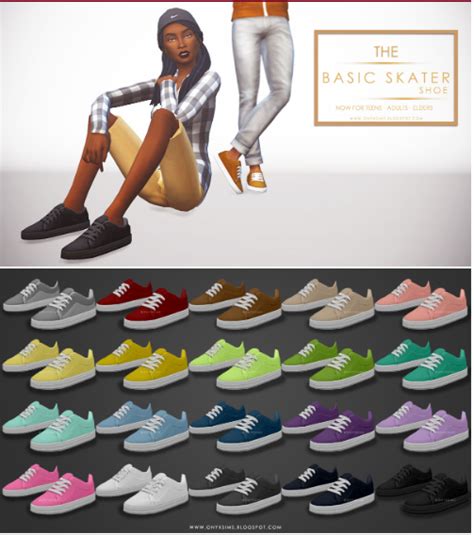 Basic Skater Sneakers By Onyxsims All Ages In 2020 Sims 4 Cc Kids