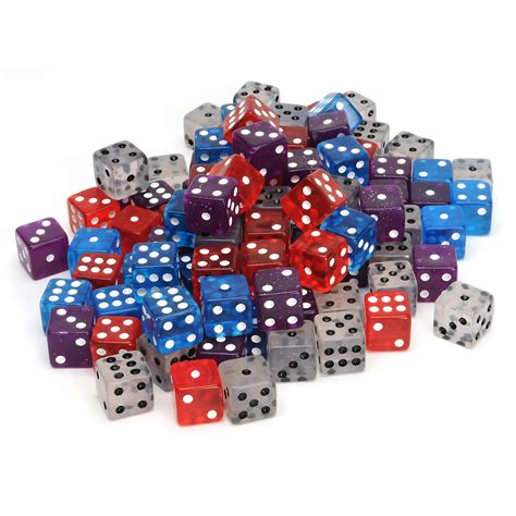 Assorted Colors Dice - 100 Pack - Wood Expressions