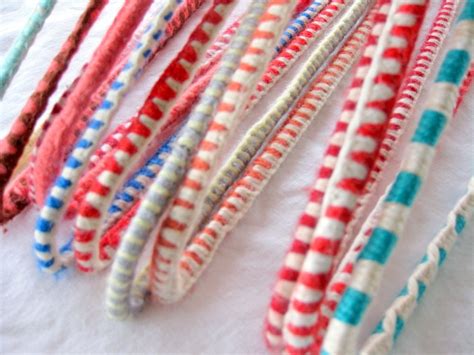 1950s Multi Color Blanket Stitch Yarn Wrapped Hangers Set