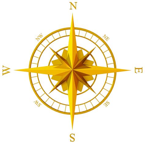 Golden Compass Rose Golden Compass Rose Isolated On White Anton