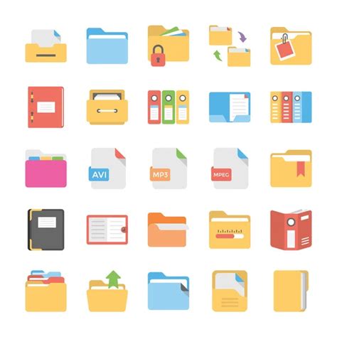 Files And Folders Vector Icons 2 — Stock Vector © Creativestall 124276770