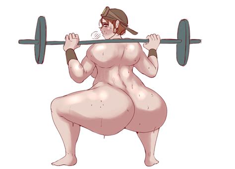 Rule Girls Dedalo Dumbbell Gridlock Huge Ass Nude Squatting Sweat Workout