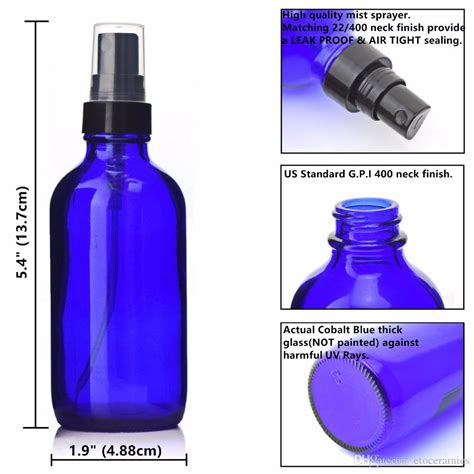 Wholesale Refillable 120ml Cobalt Blue Glass 2019 Spray Bottle With Fine Mist Pump For Essential