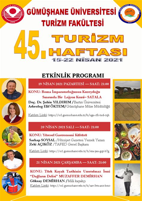 Turizm Fakültesi 45 Turizm Haftası Etkinlik Programı