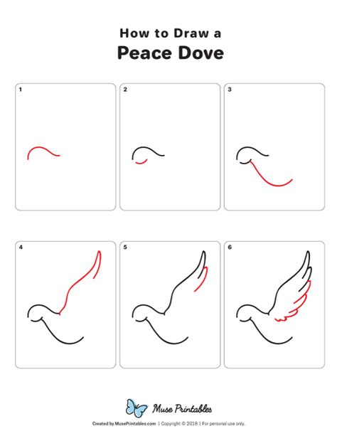 Learn How To Draw A Peace Dove Step By Step Download A Printable