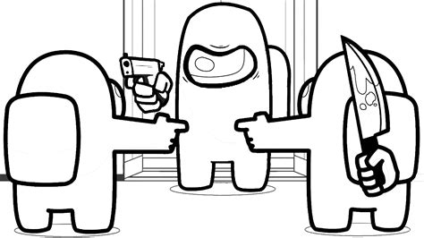 Among Us Coloring Pages Impostor Killing 166 Best Free Svg File