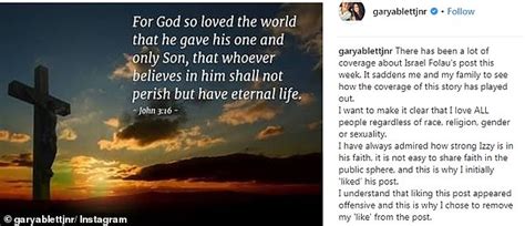 What started as a religious post has become a major talking point in the 2019 election. Christian AFL player Gary Ablett explains why he liked ...