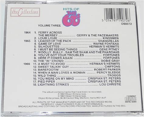 Various Artist Hits Of The Sixties Volume 3 Cd Album Ebay