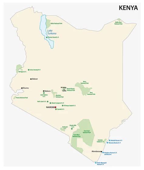 Administrative And Political Map Of The Republic Of Kenya Stock Vector