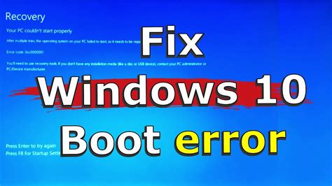 Fix Windows 10 Boot Error With Startup Repair Easy Step By Step Guide