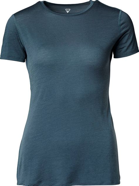 Blå Loose Fit T Shirt Til Damer 100 økologisk Merinould Woolbyelle