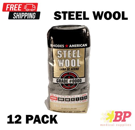 Rhodes America Steel Wool Pads 0000 Super Fine Final Finish 12 Pack