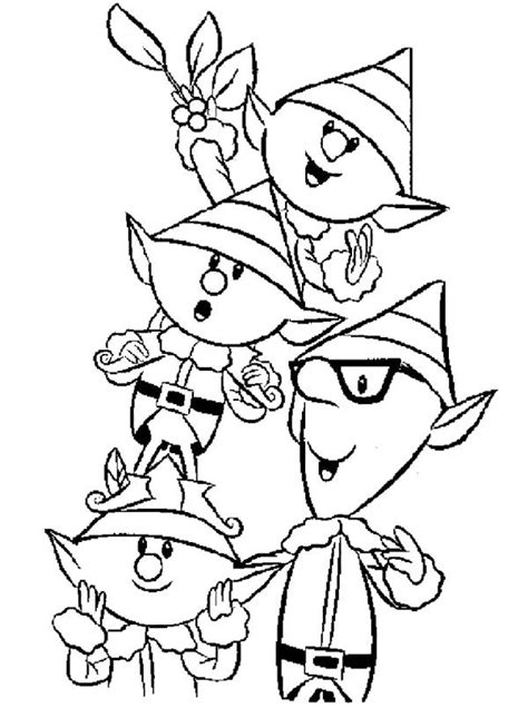 Santa Elves Coloring Page | Family coloring pages, Coloring pages