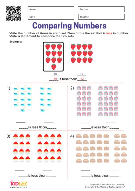 Comparing Numbers Worksheets For Grade 1 Kidpid