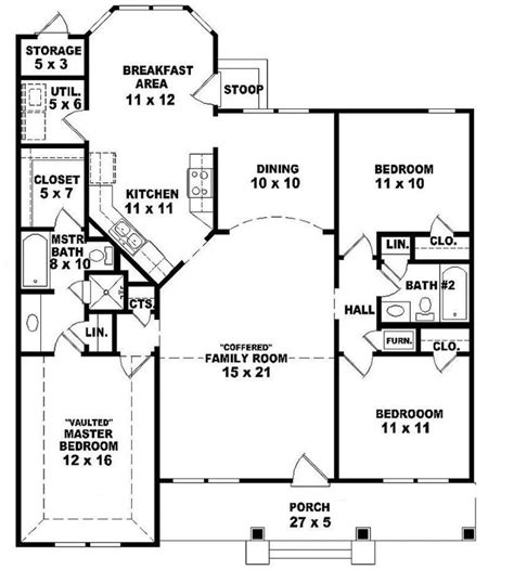 Find small 3br 2ba modern farmhouse designs, craftsman bungalows & more! #654069 - One story 3 bedroom, 2 bath Ranch style house ...