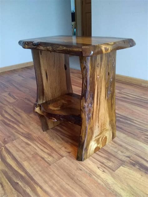Live Edge End Tablerustic End Table Rustic Night Stand End Etsy