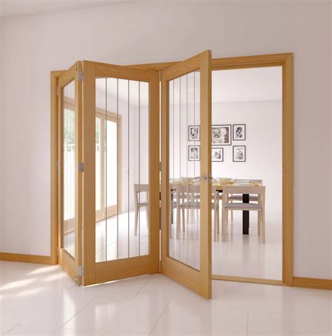 Cottage Panel Lite Oak Veneer Glazed Internal Folding Door Lh H Mm W Mm