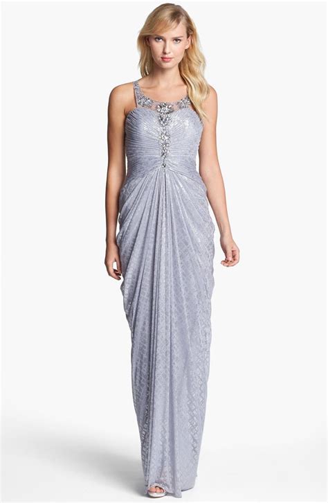Adrianna Papell Metallic Draped Gown Nordstrom