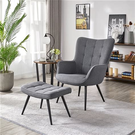 The elegance of the contemporary or standard design accent chair and ottoman set home furnishings will give you comfort you deserve in your house as well as give the chance for your. SmileMart Modern Accent Chair and Ottoman Set Contemporary ...
