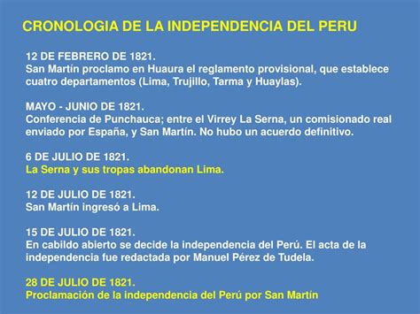 Ppt Cronologia De La Independencia Del Peru Powerpoint Presentation