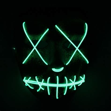 Green Stitched El Wire Mask Rave Mask El Wire Mask Mask
