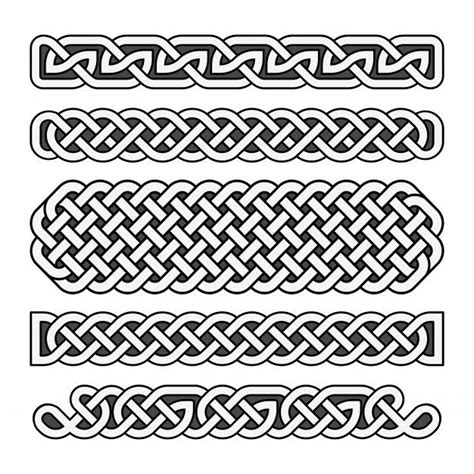 Premium Vector Celtic Knots Vector Medieval Borders Set In Black And