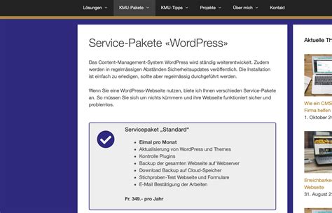 Diese kosten können steuerlich geltend gemacht werden. Neu im Angebot: Servicepakete für "WordPress" • stierli ...