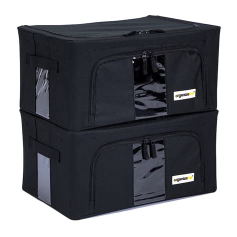 Organizeme 2 Pack 11 In W X 75 In H X 16 In D Black Fabric Collapsible