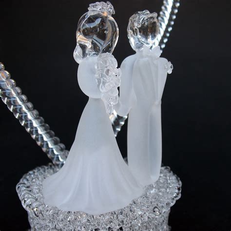 Bride And Groom Wedding Cake Topper Hand Blown Glass Etsy Australia