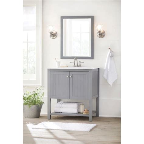 Home decorators collection fraser 31 in w x 21 5 in d bath. Home Depot Bath Vanities 30 | Simple bathroom decor, Guest ...