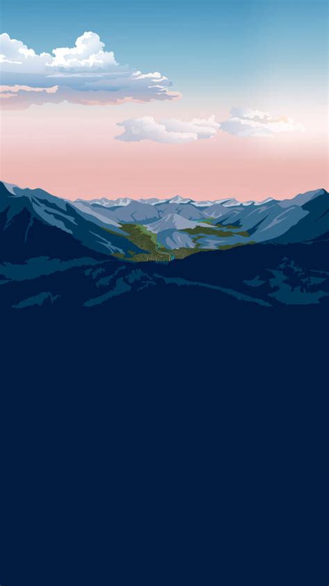 Download Mountain Landscape Art Smartphone Background Wallpaper