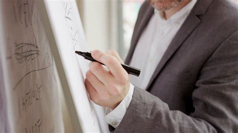 Businessman Writing On A Board With Marker Stock Video Footage 0013